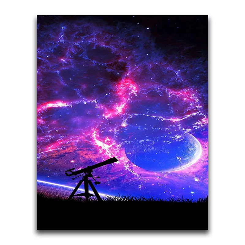 Full Square Diamond painting Cross stitch night view Full Round Diamond mosaic color 5D DIY Diamond embroidery aurora