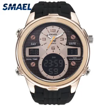Smael Clock Men Gold Fashion Waterproof Stopewatch Digital Led Dual Time Silicone Quartz Homme Top Men Watch Gold Sport Watches
Smael Clock Men Gold Fashion Waterproof Stopewatch Digital Led Dual Time Silicone Quartz Homme Top Men Watch Gold Sport Watches