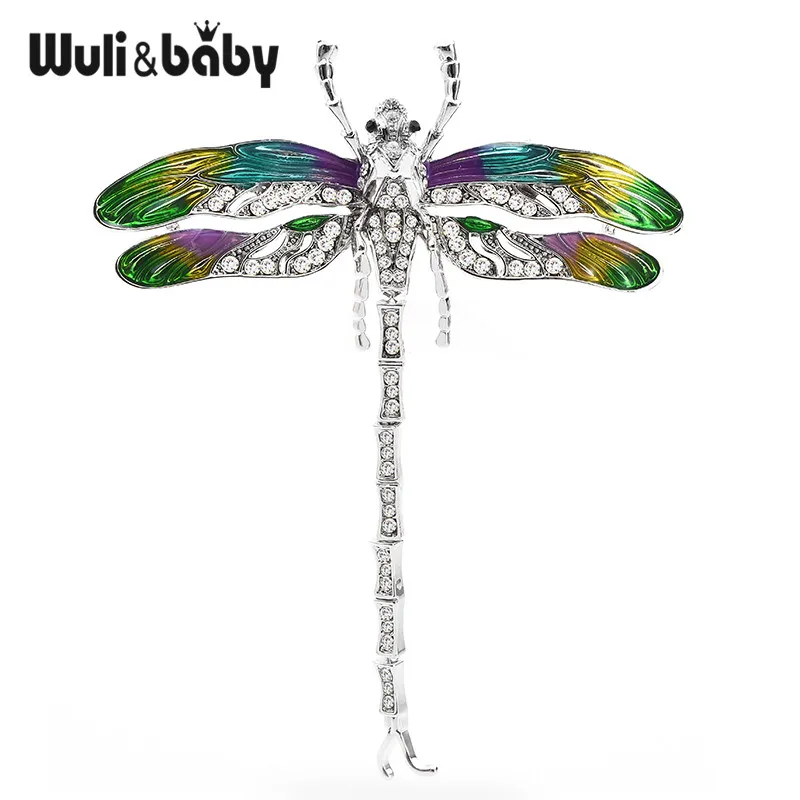 Wuli&Baby New Green Enamel Movable Tail Dragonfly Brooches Women Men Rhinestone Insect High Quality Brooch Pins
Wuli&Baby New Green Enamel Movable Tail Dragonfly Brooches Women Men Rhinestone Insect High Quality Brooch Pins