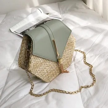 Summer Rattan Bag For Women New Fashion Hexagon Straw leather Handbag Handmade Woven Beach Crossbody Circle Bohemia Shoulder Bag
Summer Rattan Bag For Women New Fashion Hexagon Straw leather Handbag Handmade Woven Beach Crossbody Circle Bohemia Shoulder Bag