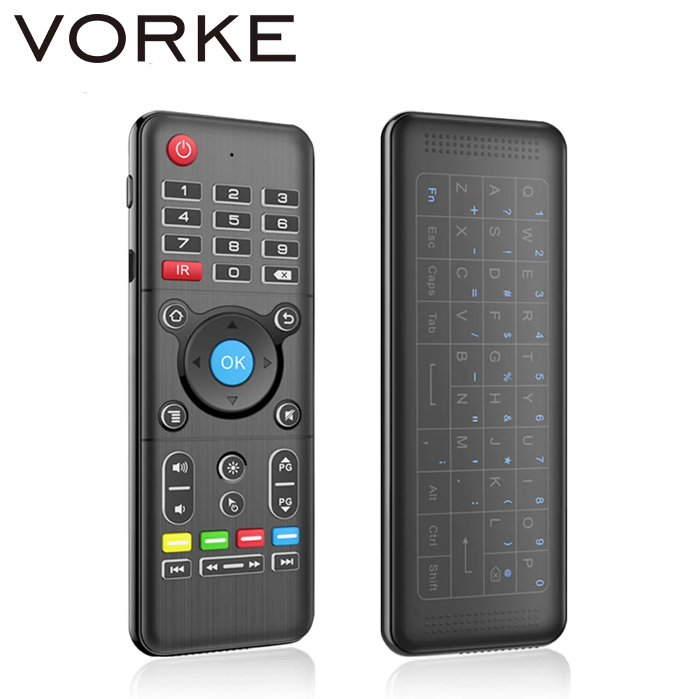 

Vorke H1 Full Touchpad 2.4GHz Wireless Keyboard 6-Axis Gyro 2.4GHz Air Mouse with Backlight for Andriod/Windows/Mac OS/Linux