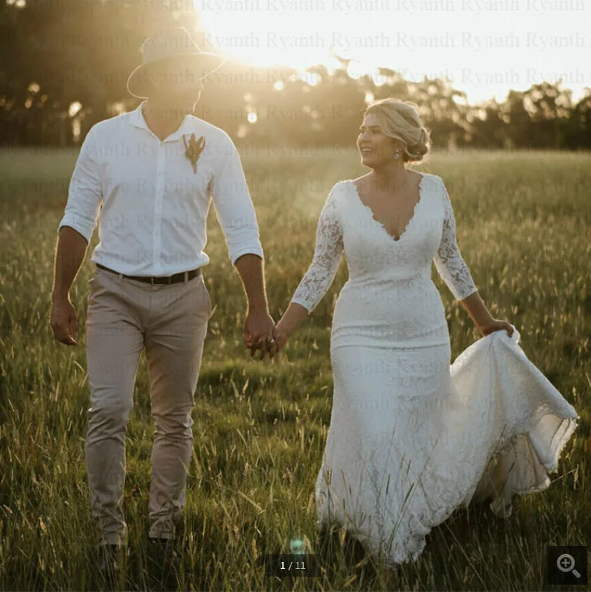 Free shipping 2019 white lace mermaid wedding dress v neckline long sleeve modest muslim simple wedding gowns best selling
Free shipping 2019 white lace mermaid wedding dress v neckline long sleeve modest muslim simple wedding gowns best selling