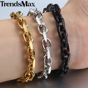 9mm Bracelet for Men Stainless Steel Cable Link Chain Bracelets Fashion Mens Jewelry Gold Black TO Clasp 7-11" KBB11
9mm Bracelet for Men Stainless Steel Cable Link Chain Bracelets Fashion Mens Jewelry Gold Black TO Clasp 7-11" KBB11