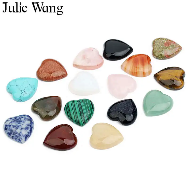 Julie Wang 5pcs 10/25mm Heart Cabochons Natural Stone Flatback Tiger Eye Opal Stone Necklace Bracelet Jewelry Making Accessory
Julie Wang 5pcs 10/25mm Heart Cabochons Natural Stone Flatback Tiger Eye Opal Stone Necklace Bracelet Jewelry Making Accessory