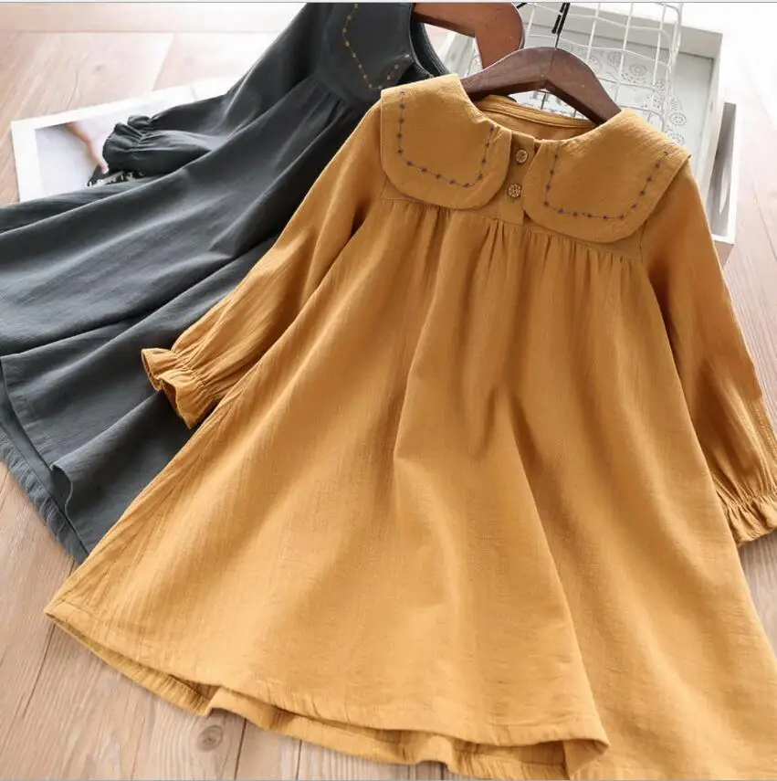 Girl Cotton Embroidery Dresses 2019 Fall Girls Turn-down collar Long Sleeve Dress Fashion High-grade Children Clothes
Girl Cotton Embroidery Dresses 2019 Fall Girls Turn-down collar Long Sleeve Dress Fashion High-grade Children Clothes