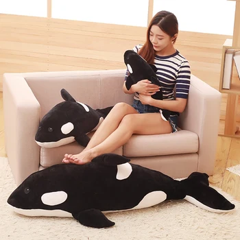 Large size 135cm simulation Marine animal large killer whale plush toy throw pillow Photography props birthday gift
Large size 135cm simulation Marine animal large killer whale plush toy throw pillow Photography props birthday gift