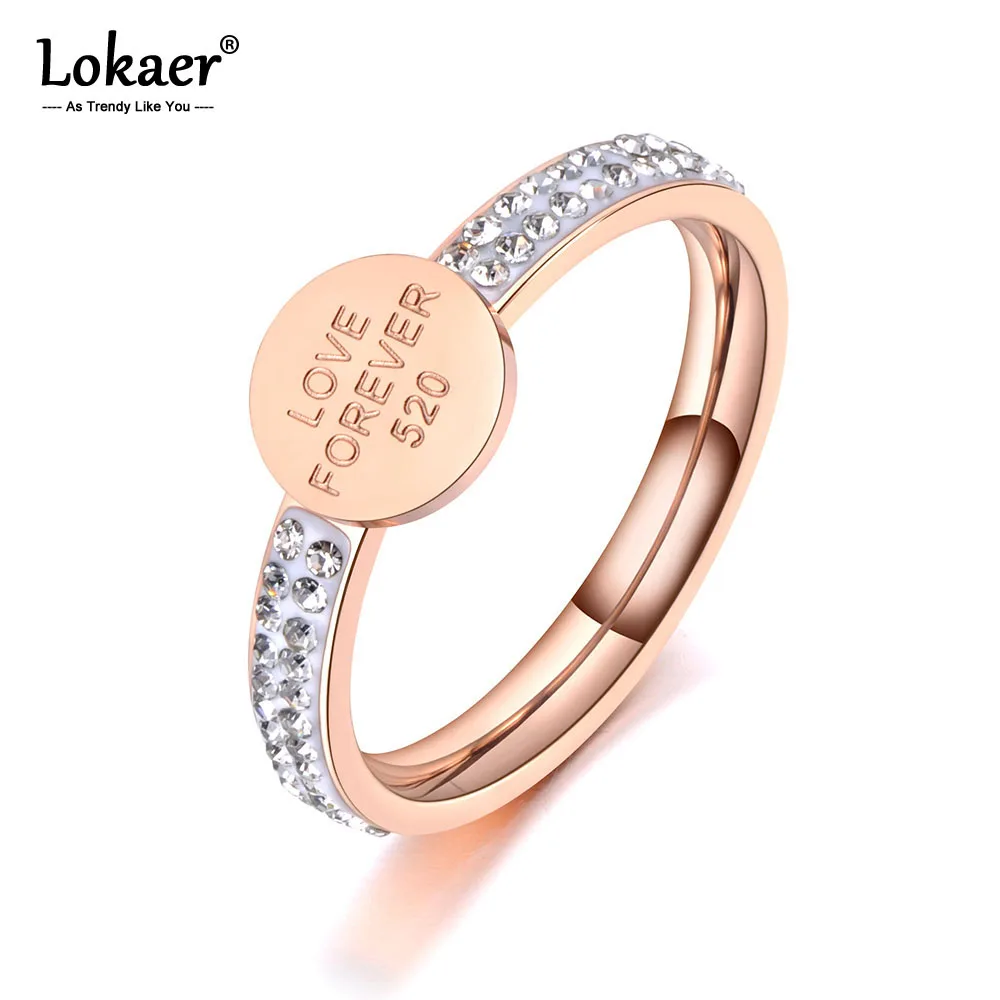 Lokaer Trendy Titanium Stainless Steel Anniversary Rings For Women Girls Clay CZ Crystal Love Forever 520 Ring Jewelry R19073
Lokaer Trendy Titanium Stainless Steel Anniversary Rings For Women Girls Clay CZ Crystal Love Forever 520 Ring Jewelry R19073