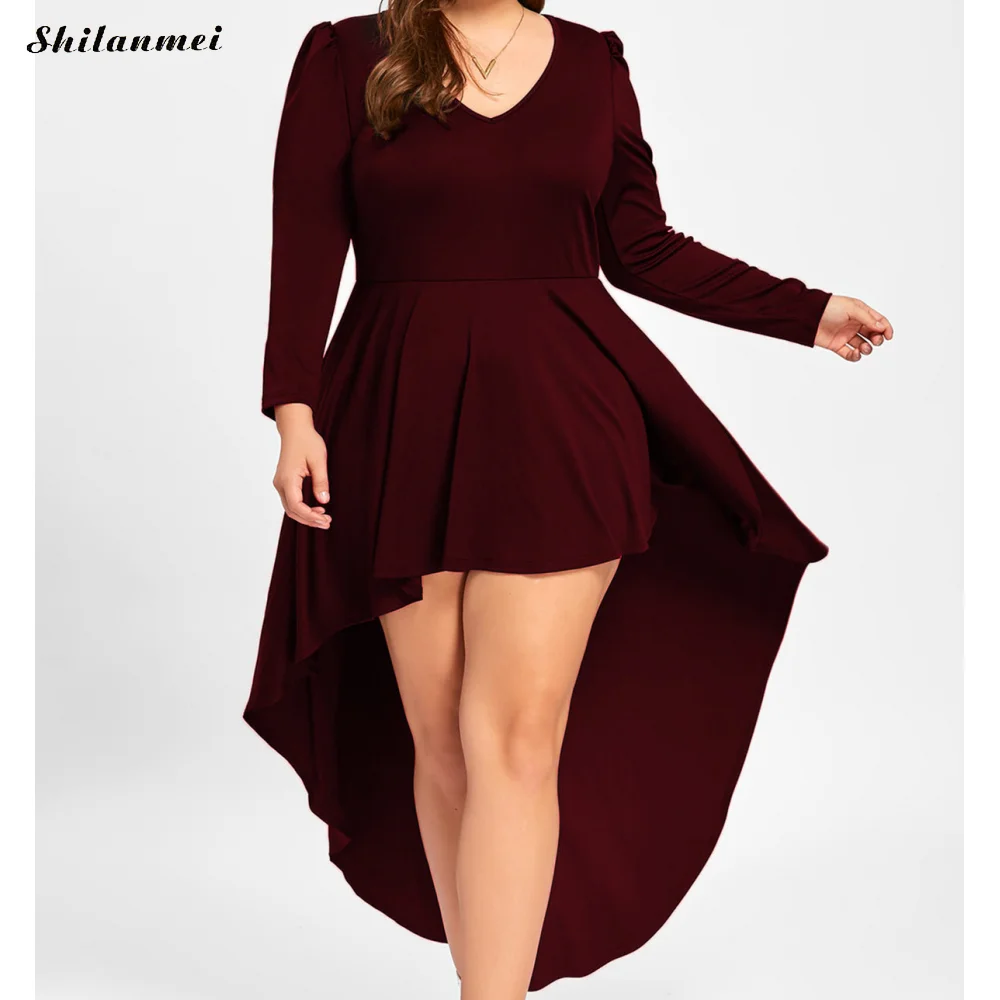 Women Maxi Dresses Plus Size High Waist Long Sleeve Irregular Ruffles Style Front Short Back Long Female Elegant Party Dress
Women Maxi Dresses Plus Size High Waist Long Sleeve Irregular Ruffles Style Front Short Back Long Female Elegant Party Dress