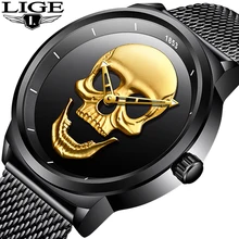 LIGE Luxury Men Watches Skull Quartz Clock Luxury Business Stainless Steel Mesh Belt Waterproof Watch Men Relogio Masculino+Box
LIGE Luxury Men Watches Skull Quartz Clock Luxury Business Stainless Steel Mesh Belt Waterproof Watch Men Relogio Masculino+Box