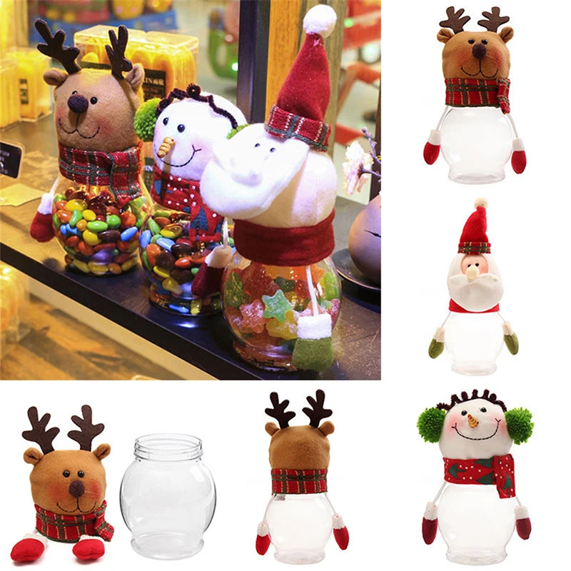 santa claus snowman elk christmas candy jar christmas gift for