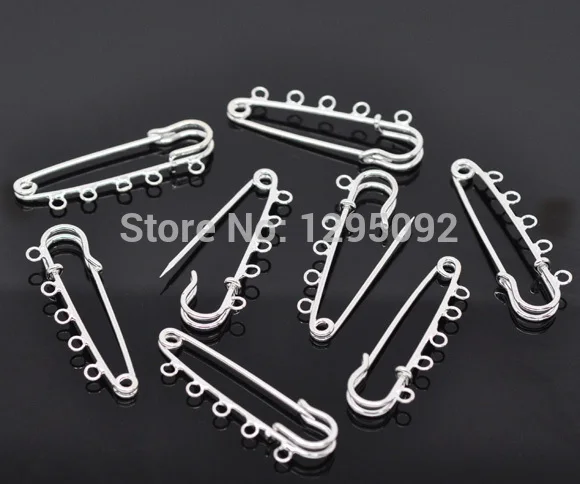 30Pcs Silver Plated Brooches Safety Pin 5 Holes Support de Broche DIY Jewelry Findings 5x1.5cm
30Pcs Silver Plated Brooches Safety Pin 5 Holes Support de Broche DIY Jewelry Findings 5x1.5cm