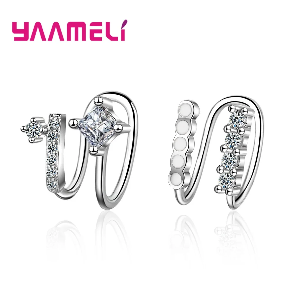 Fashion Punk Rock Ear Clip Cuff Earrings Sparkling Original 925 Silver with Cubic Zircon Paved Holeless Asymmetrical Ear Brincos
Fashion Punk Rock Ear Clip Cuff Earrings Sparkling Original 925 Silver with Cubic Zircon Paved Holeless Asymmetrical Ear Brincos