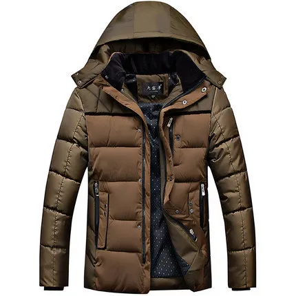 New winter parkas cotton tops men's simple coat warm solid color outerwear fashion comfortable slim high end | Мужская одежда