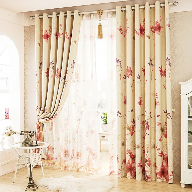Pastoral Brief Style Colorful Red Flowers Printed Curtain Polyester Blockout Cloth Curtain for Living Room Bedroom
Pastoral Brief Style Colorful Red Flowers Printed Curtain Polyester Blockout Cloth Curtain for Living Room Bedroom