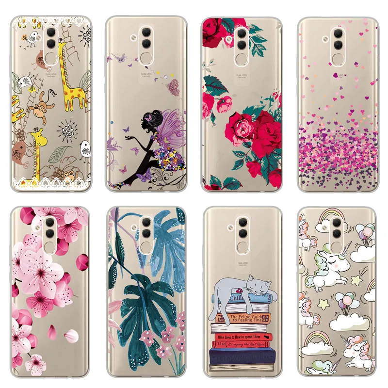 Clear Patterned Slim Soft Rubber Silicone Case Cover sFor Huawei Mate 20 Lite Ultra Thin Capa Coque For Huawei Mate 20 Lite Case (4)