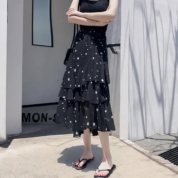 High Waist Female Tutu Skirt Summer Autumn Women Midi Skirts Ruffles Ladies Star Print Double Layers Flare Skirt
High Waist Female Tutu Skirt Summer Autumn Women Midi Skirts Ruffles Ladies Star Print Double Layers Flare Skirt