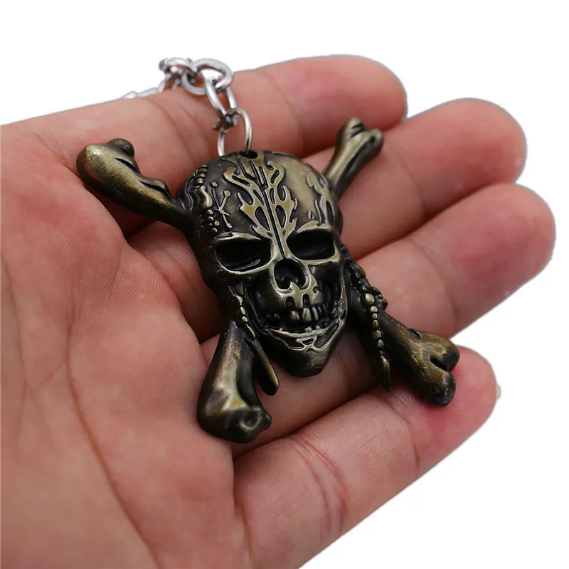 HSIC 10pcs/lot Wholesale Pirates of the Caribbean Keychain Jack Sparrow Skeleton Key Chain Chaveiro Skull Men Jewelry H | Украшения и