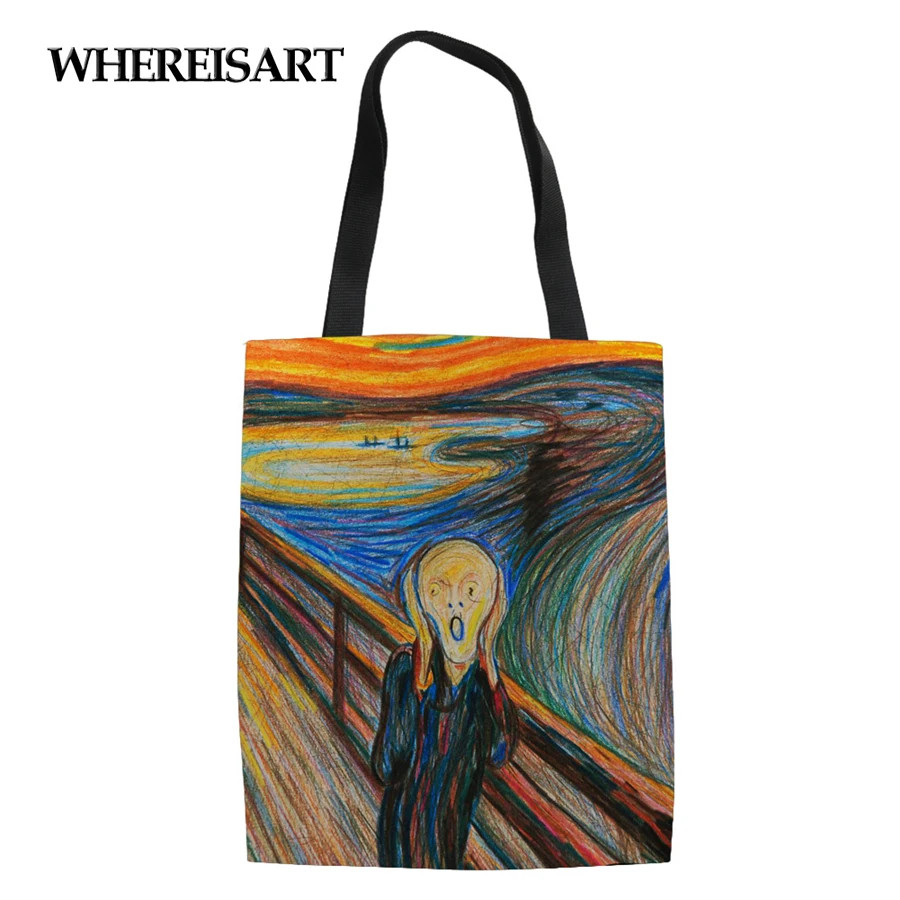 WHEREISART Famous Van Painting Women Canvas Shopping Bags Tote Eco Casual Shoulder Versatile Sack Summer Lady Olils DIY Handbag
WHEREISART Famous Van Painting Women Canvas Shopping Bags Tote Eco Casual Shoulder Versatile Sack Summer Lady Olils DIY Handbag