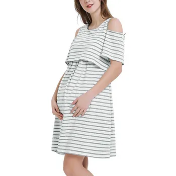 Women Maternity Gown 2019 Summer Short Sleeve Stripe Nursing Breastfeeding Dresses Pregnancy Dress Vestido Lactancia
Women Maternity Gown 2019 Summer Short Sleeve Stripe Nursing Breastfeeding Dresses Pregnancy Dress Vestido Lactancia