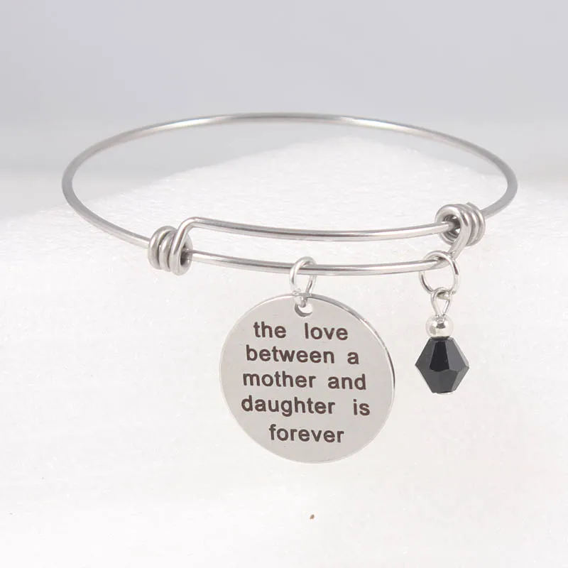 Birthday Gift Dangle Bangle Engraved Mother And Daughter Forever Stainless Steel Adjustable Wire Expandable Bracelet Customized
Birthday Gift Dangle Bangle Engraved Mother And Daughter Forever Stainless Steel Adjustable Wire Expandable Bracelet Customized