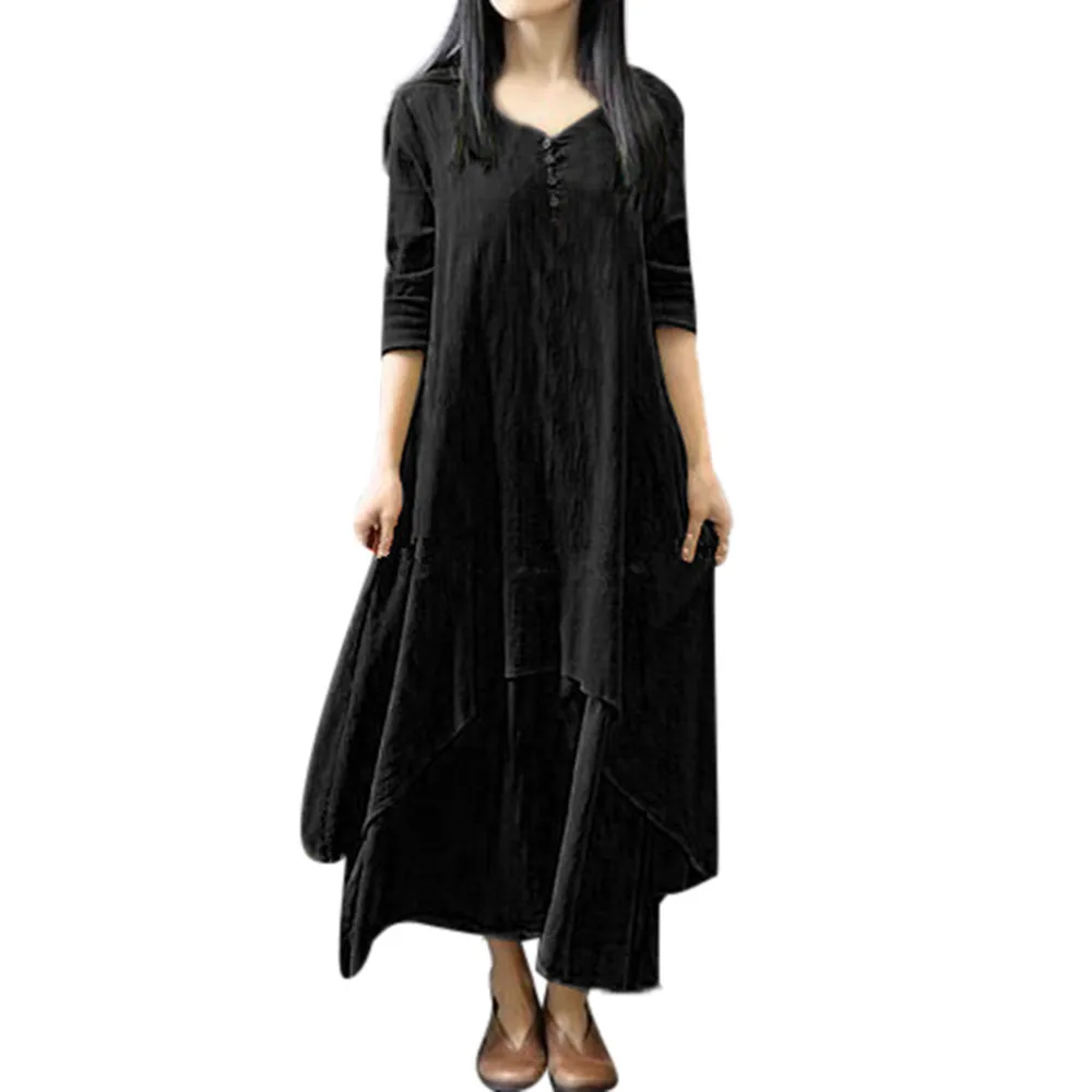 Plus Size 5XL Winter Women Long Dress 2019 Linen Button Elegant Print Half Sleeve Maxi Dresses Vintage Midi Dress Women Clothes
Plus Size 5XL Winter Women Long Dress 2019 Linen Button Elegant Print Half Sleeve Maxi Dresses Vintage Midi Dress Women Clothes
