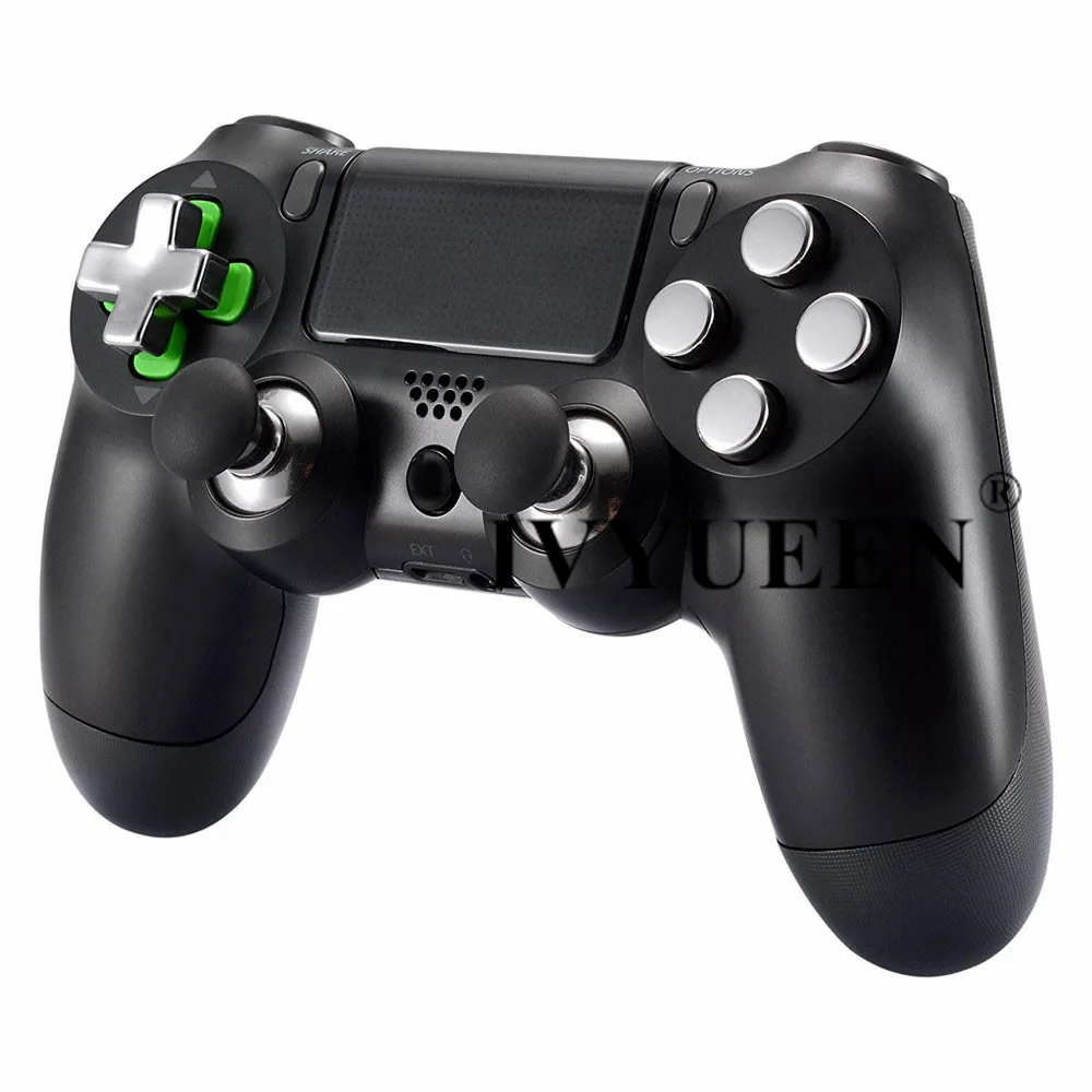 PS4 Metall Controller Modding Bullet Buttons Thumbsticks Knöpfe Tasten Satz 