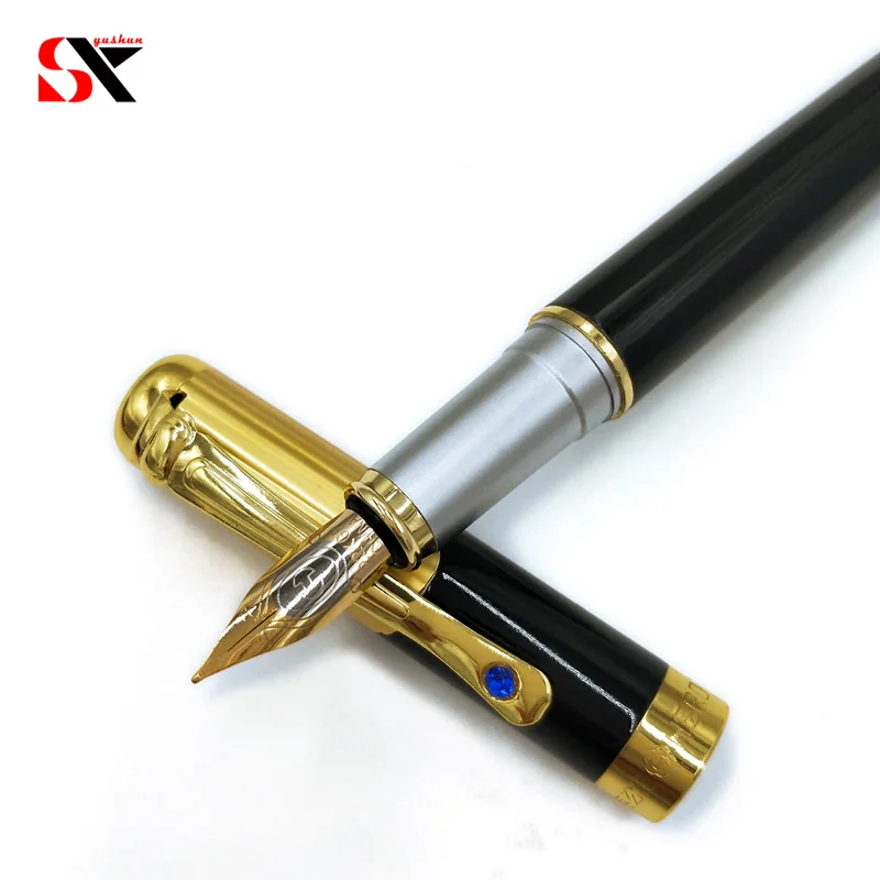 black and gold luxury diamond fountain pen for finance 0.5mm ink pen for writing office school gift
black and gold luxury diamond fountain pen for finance 0.5mm ink pen for writing office school gift