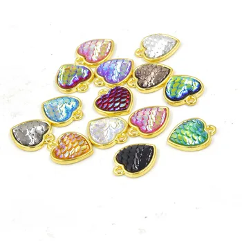 Fnixtar Gold Color Alloy Resin Mermaid Fish Dragon Scale Charms Pendant Heart Shape Multicolor Drusy Jewelry 12mm 30piece/lot
Fnixtar Gold Color Alloy Resin Mermaid Fish Dragon Scale Charms Pendant Heart Shape Multicolor Drusy Jewelry 12mm 30piece/lot