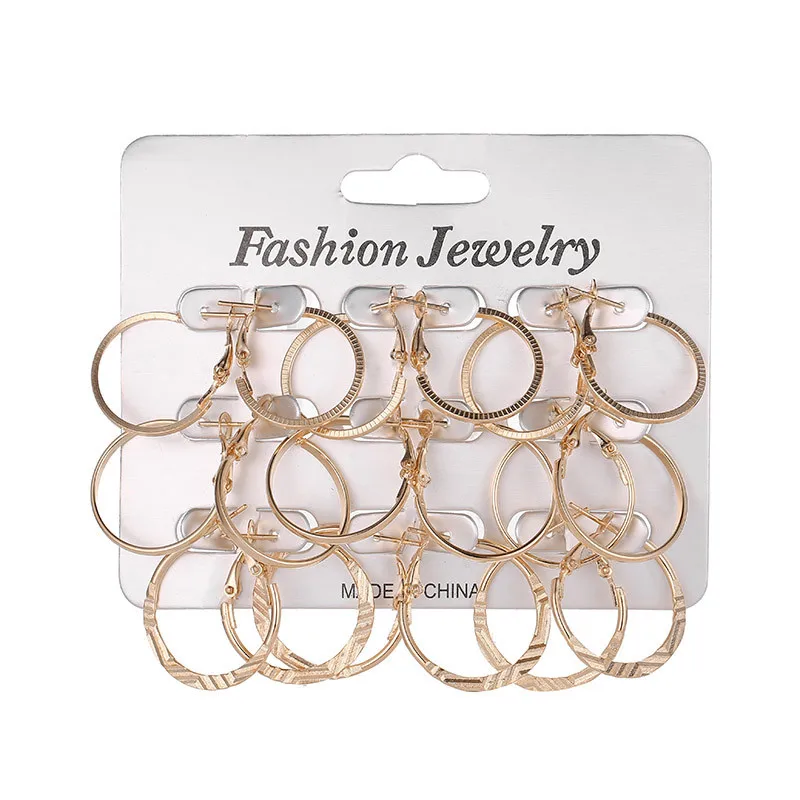 YANG&RH Punk 9Pairs/Lot Hoop Earrings Set For Women Silver Gold Color Small Round Circle Earring Set Fashion Ear Jewelry Brincos 
YANG&RH Punk 9Pairs/Lot Hoop Earrings Set For Women Silver Gold Color Small Round Circle Earring Set Fashion Ear Jewelry Brincos