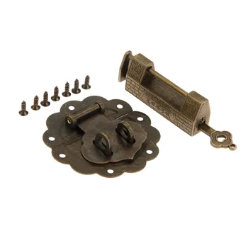 DRELD Furniture Chinese Old Box Latch Hasp Buckle Clasp and Antique Bronze Lock/Padlock for Cabinet Jewelry Wooden Box Hardware
DRELD Furniture Chinese Old Box Latch Hasp Buckle Clasp and Antique Bronze Lock/Padlock for Cabinet Jewelry Wooden Box Hardware