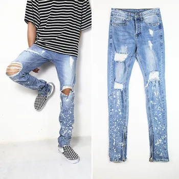 very fashion good Quality men Skinny Ripped Jeans Light Blue Destroyed Holes Ripped Zipped Straight Denim Pants Party Streetwear
very fashion good Quality men Skinny Ripped Jeans Light Blue Destroyed Holes Ripped Zipped Straight Denim Pants Party Streetwear