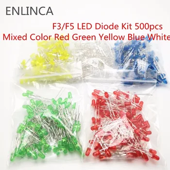 500pcs LED diode kit F3 3mm F5 5mm Light Assorted Kit LEDs Set Round White Yellow Red Green Blue electronic diy kit
500pcs LED diode kit F3 3mm F5 5mm Light Assorted Kit LEDs Set Round White Yellow Red Green Blue electronic diy kit