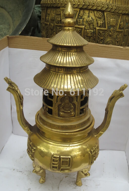 Exquisite 12 Inch hand-carved brass Tower statue Incense burner,Antique censer Home decor Metal crafts
Exquisite 12 Inch hand-carved brass Tower statue Incense burner,Antique censer Home decor Metal crafts