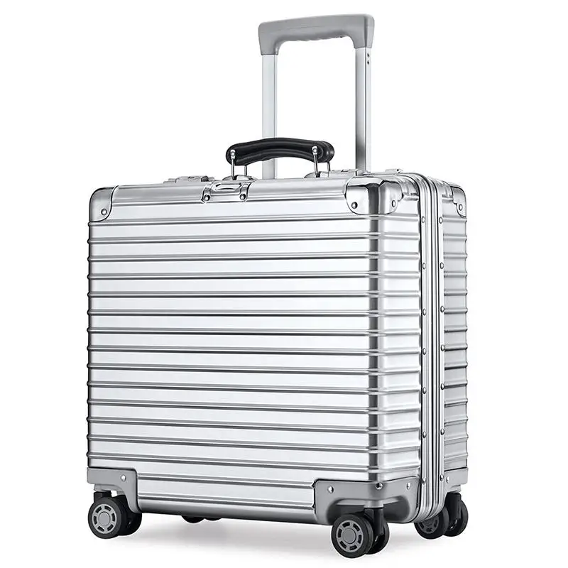 Aluminum Magnesium Alloy Pull Rod Box Carryon Suitcase Female 18 inch Computer Suitcase Men Business Metal Luggage Silver/Black
Aluminum Magnesium Alloy Pull Rod Box Carryon Suitcase Female 18 inch Computer Suitcase Men Business Metal Luggage Silver/Black