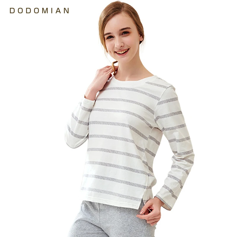 Women Pajamas Cotton Round Neck Striped Spring Full Home For Women Clothes DODOMIAN High Quality Female Tops+Pants Sleepwear
Women Pajamas Cotton Round Neck Striped Spring Full Home For Women Clothes DODOMIAN High Quality Female Tops+Pants Sleepwear