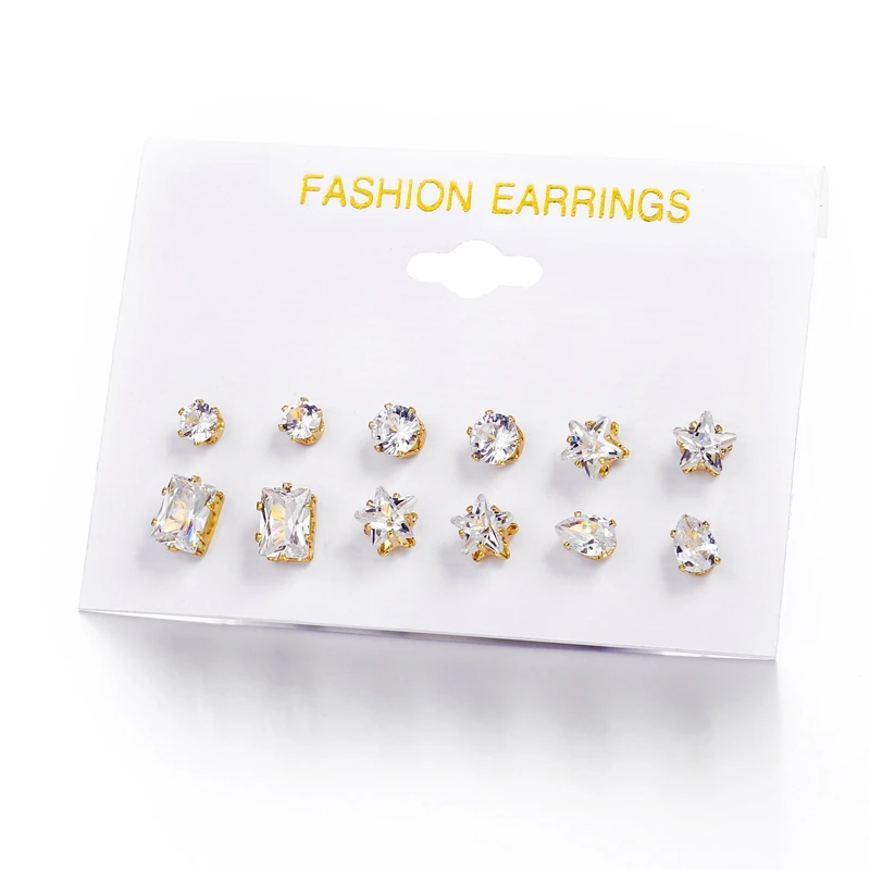 QCOOLJLY 6 pair/set Lovely Gold Color Crystal Cubic Zirconia Stud Earrings Set Cute Animal Tortoise Shape Earring Fine Jewelry
QCOOLJLY 6 pair/set Lovely Gold Color Crystal Cubic Zirconia Stud Earrings Set Cute Animal Tortoise Shape Earring Fine Jewelry
