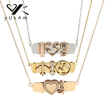 YUKAM Jewelry Gold Love Heart Airplane Travel Globe World Map Slide Charm Necklaces Stainless Steel Bar Necklaces for Women Gift
YUKAM Jewelry Gold Love Heart Airplane Travel Globe World Map Slide Charm Necklaces Stainless Steel Bar Necklaces for Women Gift