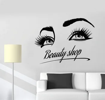Vinyl Wall Decal Beauty Shop Logo Girl Eyelash Eye Makeup Cosmetic Sticker Wall Decoration Salon Hair Salon Decoration 2JM16
Vinyl Wall Decal Beauty Shop Logo Girl Eyelash Eye Makeup Cosmetic Sticker Wall Decoration Salon Hair Salon Decoration 2JM16