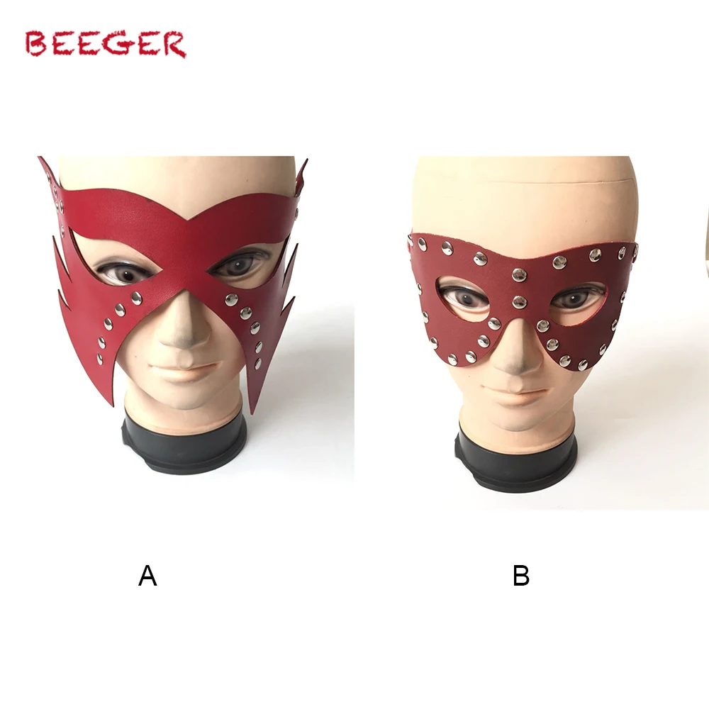 BEEGER Genuine Leather Mask Dom Master Devil Face Role Play Fetish Wear Restraint Bondage Erogeous Sex Toy | Красота и здоровье