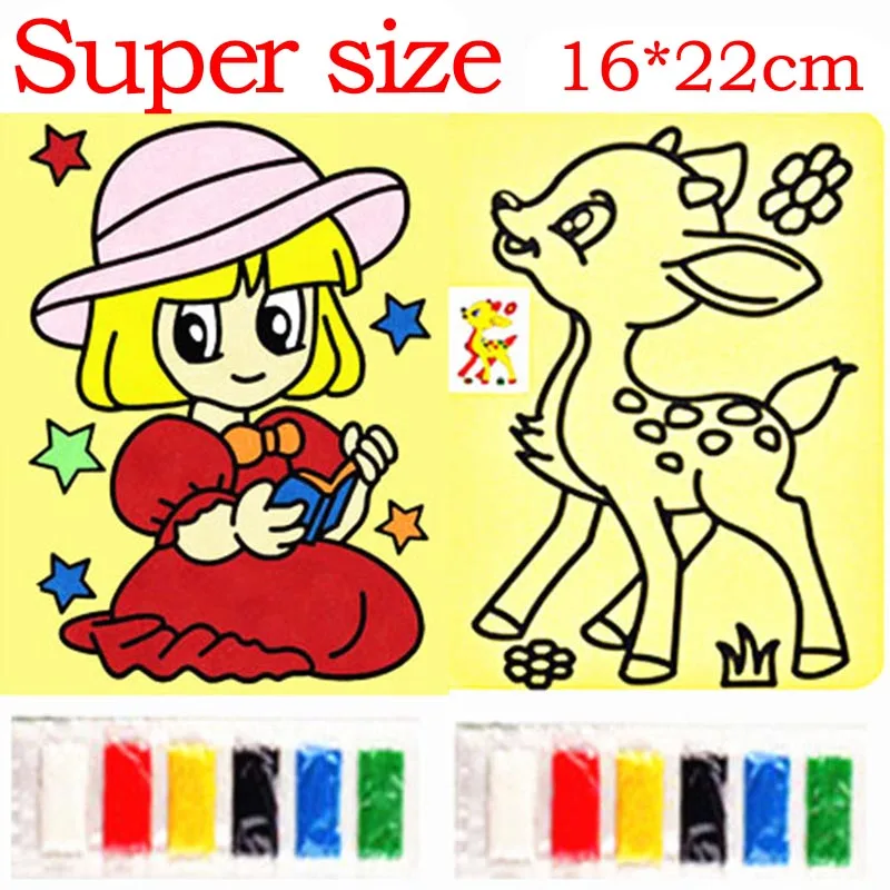 Kids DIY Color Sand Painting Art Creative Drawing Toys Paper Crafts for Children Ten free to send every day | Игрушки и хобби