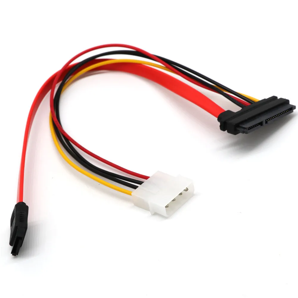 Высокое качество Новый SATA Combo 15 Pin мощность и 7 кабель для передачи данных 4 Molex К