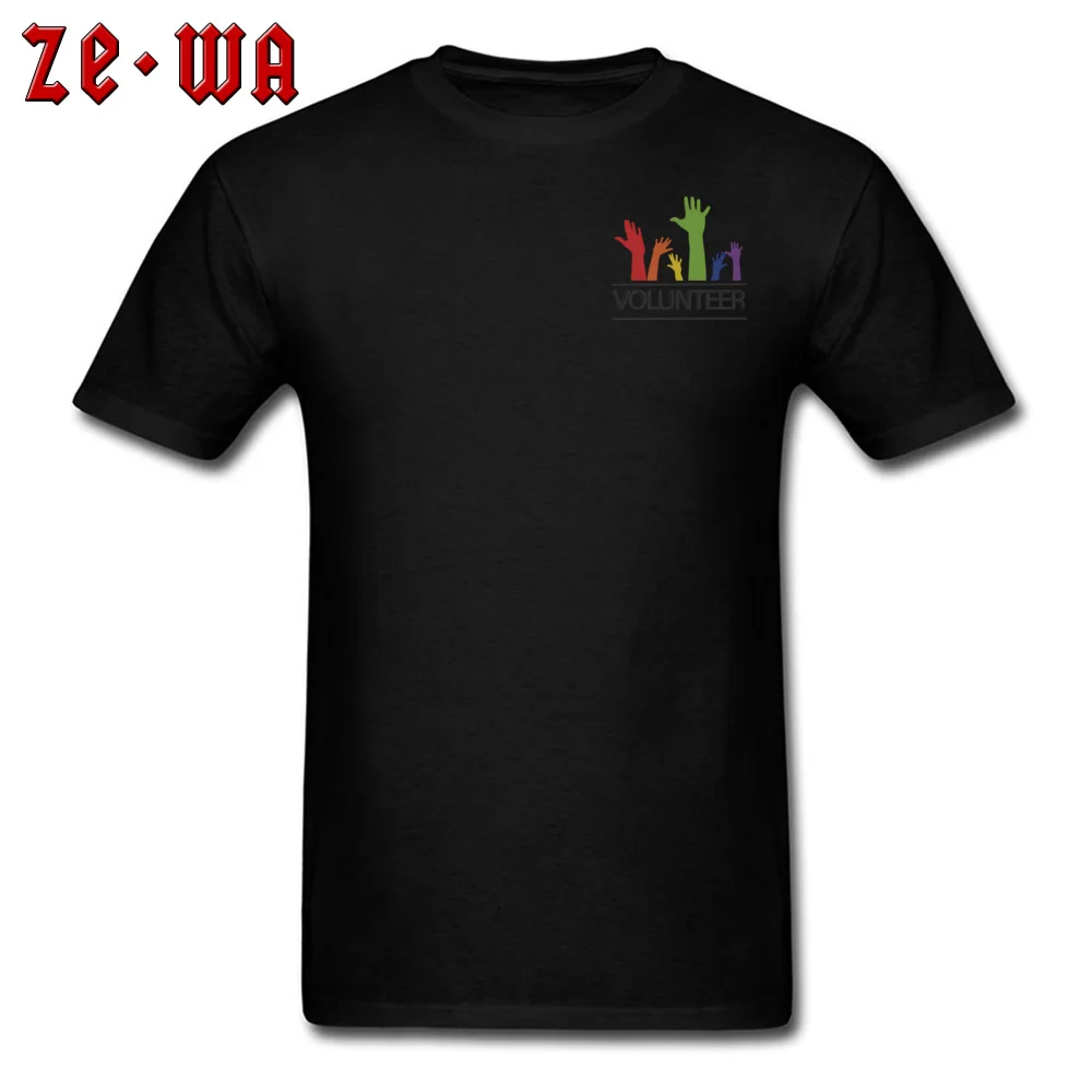 volunteer 1888823_960_720 100% Cotton Fabric T-Shirt for Men Short Sleeve T Shirt Popular ostern Day Crewneck Tops Tees Print volunteer 1888823_960_720 Chest black