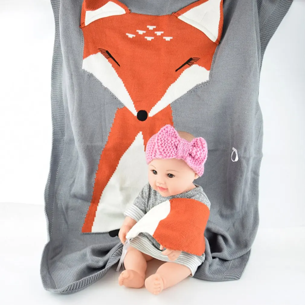 73*110cm Fox Baby Cute Animal Swaddle Wrap Blanket Infant Girls Boys Knit Crochet Winter Sweater Sleeping Blanket
73*110cm Fox Baby Cute Animal Swaddle Wrap Blanket Infant Girls Boys Knit Crochet Winter Sweater Sleeping Blanket