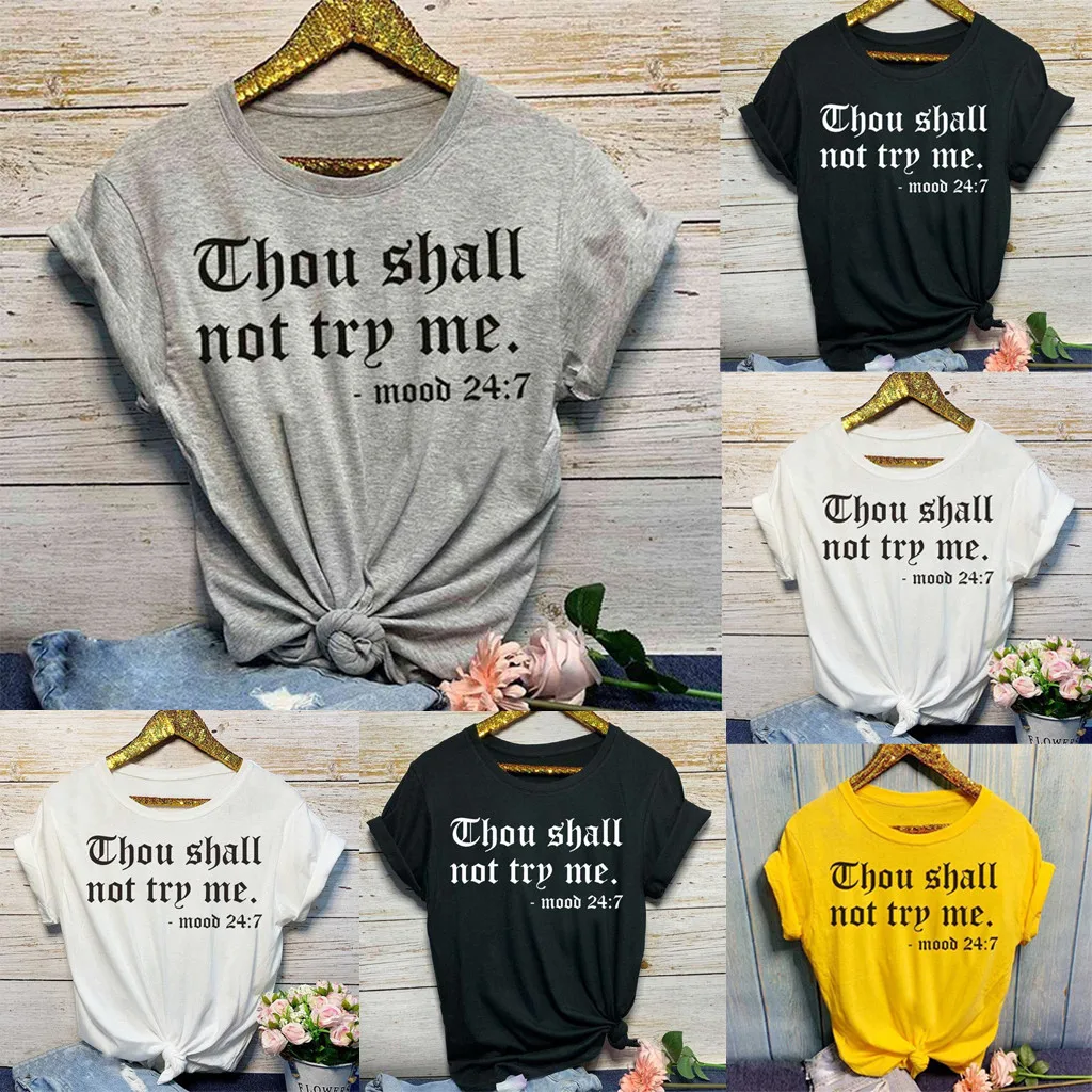 T-shirt 2019Top Women Fashion Casual O-Neck Letter Print Short Sleeve T-Shirt Top
T-shirt 2019Top Women Fashion Casual O-Neck Letter Print Short Sleeve T-Shirt Top