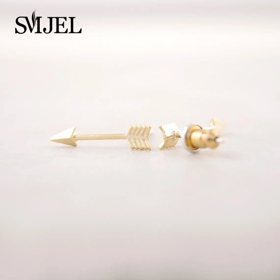 Image Fashion jewelry 2014 new wholesale Gold Pink Gold Arrow studs Earrings,gold and silver earstuds free shipping