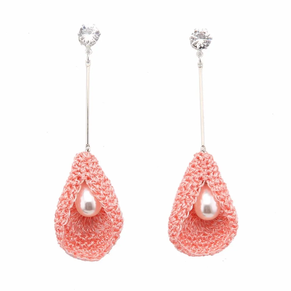 Beadsland colorful pearl water drop dangle earring crochet thread ethnic drop earring fashion vintage women dangle earring
Beadsland colorful pearl water drop dangle earring crochet thread ethnic drop earring fashion vintage women dangle earring