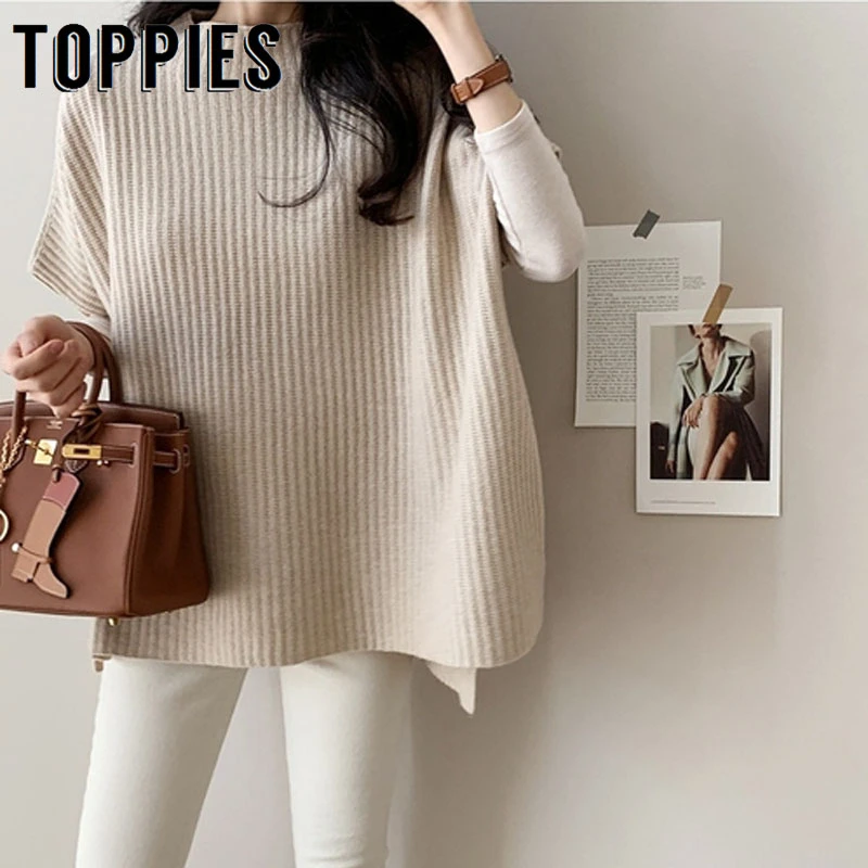 2019 Women Sweater Cloak Loose Knitted Jacket Short Sleeve Pullover Sweater Korean Fashion Female Jumper
2019 Women Sweater Cloak Loose Knitted Jacket Short Sleeve Pullover Sweater Korean Fashion Female Jumper