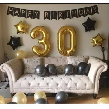 23pcs Black Star And 40inch Gold Number Balloons Birthday Party Decorations Kids BabyShower Happy Birthday Bunting Garland Flags
23pcs Black Star And 40inch Gold Number Balloons Birthday Party Decorations Kids BabyShower Happy Birthday Bunting Garland Flags