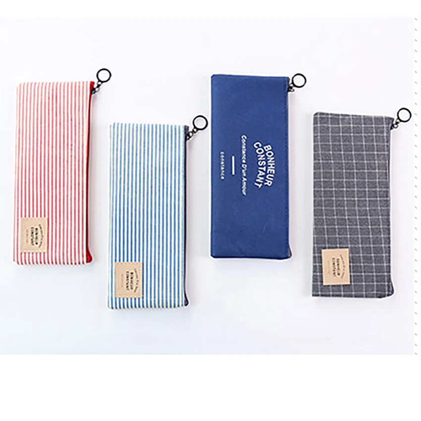 19x9cm Canvas Pencil Case Pen Bag with Zipper, Stripe/ Grid/ Blue Stationery Storage Bag for Students Makeup Case Cosmetic Pouch
19x9cm Canvas Pencil Case Pen Bag with Zipper, Stripe/ Grid/ Blue Stationery Storage Bag for Students Makeup Case Cosmetic Pouch