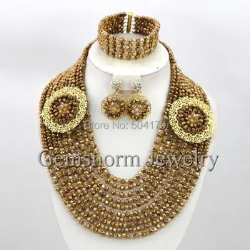Unique Coffee Gold African Beads Bridal Jewelry Set Fashion Nigerian Wedding Bead Set 2017 New Free Shipping GS620
Unique Coffee Gold African Beads Bridal Jewelry Set Fashion Nigerian Wedding Bead Set 2017 New Free Shipping GS620